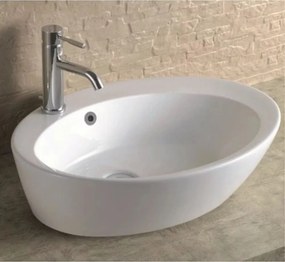 Lavoar pe blat Inter Ceramic Art alb lucios 61 cm