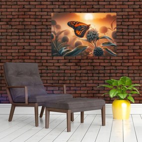 Tablou – Fluture în soare apunând (90x60 cm)