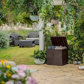Cutie de depozitare pentru grădină din plastic City, 113L, maro