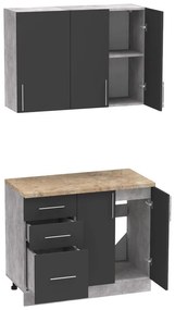 Set mobila bucatarie Festa Pako World Antracit 100x60x85 cm