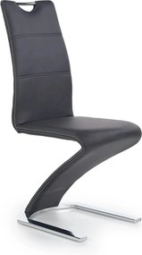 Scaun K291, negru/crom, piele ecologica/metal, 45X63X101 CM
