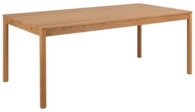 Masă de dining în culoare naturală extensibilă cu aspect de lemn de stejar 100x200 cm Atlantic – Actona