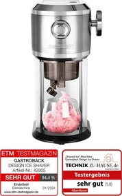 Aparat pentru deserturi cu gheață Gastroback Slushy & Ice Cream, 35 W, 200 ml, fin/grosier, 4 forme, inox