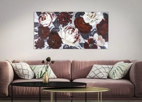 Tablou decorativ multicolor din lemn de Pin si panza, 120x3,7x60 cm, Flowers Mauro Ferretti