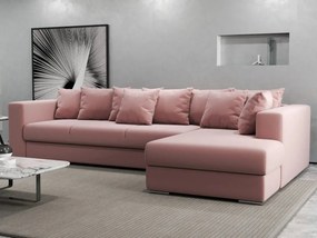 Colțar extensibil dumonde cu ladă de depozitare si sezut confortabil din spuma high-density, Gloria Royal Pink II 320x183 cm
