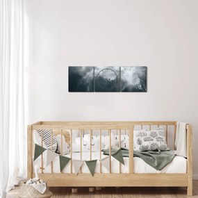 Tablou cu abstracție (cu ceas) (90x30 cm)