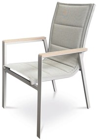 Autronic Scaun de grădină, aluminiu, textil, gri, AZ C-S1110 GREY