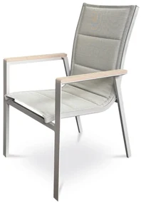 Autronic Scaun de grădină, aluminiu, textil, gri, AZ C-S1110 GREY