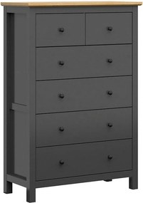 Comoda HESEN, gri grafit/stejar artisan, PAL melaminat, 101x44x145 cm