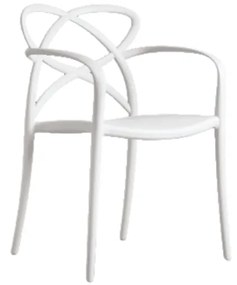 SCAUN CU BRATE INFINITY -POLIPROPILENA-HORECA - ALB