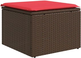 vidaXL Scaun de grădină cu pernă, maro, 55x55x37 cm, poliratan