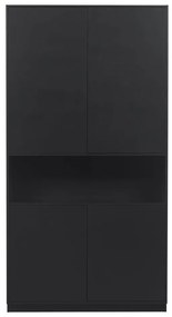 Dulap modular negru din lemn masiv de pin 110x210 cm Finca – WOOOD