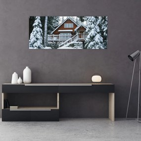 Tablou - Cabană din lemn (120x50 cm)