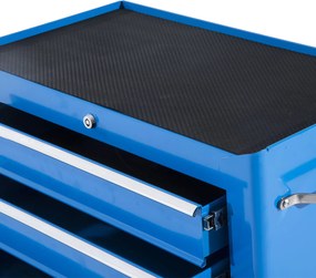 HOMCOM, carucior scule cu sertare, 61.5x33x82.5cm, albastru | Aosom Ro