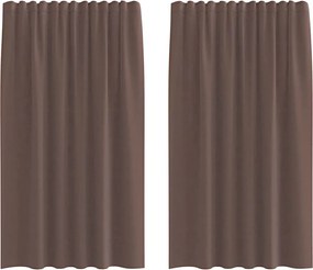 vidaXL Perdele Voile cu buzunare pentru bare 2 buc Maro