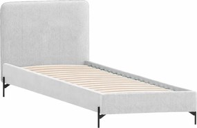 Pat gri deschis tapițat cu somieră 90x200 cm Barker – Ropez