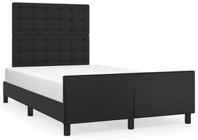 3270560 vidaXL Cadru de pat cu tăblie, negru, 120x190 cm, piele ecologică