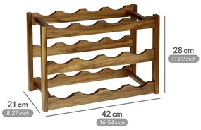 Raft pentru sticle de vin în culoare naturală din lemn de acacia număr de sticle 12 42x28x21 cm Fondi – Wenko