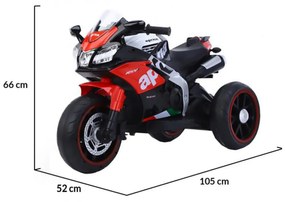 Motocicleta Electrica cu Acumulator Pentru Copii NOVOKIDS™ Aprilia Panorama Edition, 3-8 ani, Max 30 kg, Cu Melodii si Lumini frontale, MP3 USB,