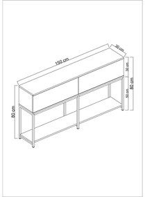 Măsuță consolă Vibubi 1 (negru + alb) . 1093379