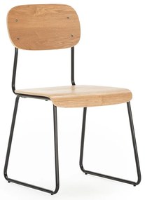 Scaune de dining în culoare naturală 2 buc. cu aspect de lemn de frasin Aira – Marckeric