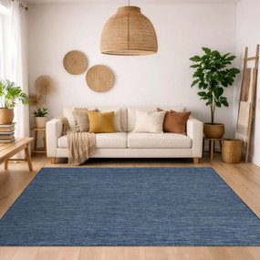 Covor SISAL SION A5165A Melanj țesute plate albastru inchis