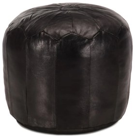 vidaXL Taburet, negru, 40x35 cm, piele naturală de capră