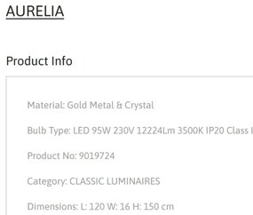 Lustra LED suspendata design elegant AURELIA 95W aurie