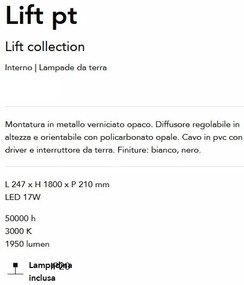 Lampadar LED/Lampa de podea reglabila Lift pt negru