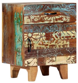 vidaXL Noptieră sculptată manual, 40 x 30 x 50 cm, lemn masiv reciclat