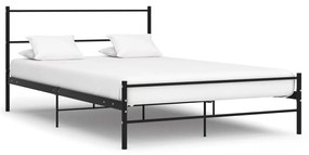 286497 vidaXL Cadru de pat, negru, 140 x 200 cm, metal