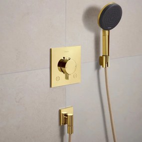 Baterie cada-dus termostatata Hansgrohe Ecostat Comfort E finisaj auriu lucios fara corp ingropat