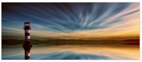 Tablou cu farul în mare (120x50 cm)