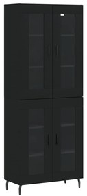 3198290 vidaXL Dulap înalt, negru, 69,5x34x180 cm, lemn compozit