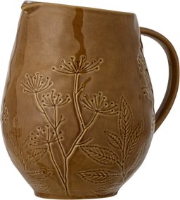Carafă din ceramică maro antichizat cu model botanic în relief, 1400 ml, 14×18,5 cm, „Bence"