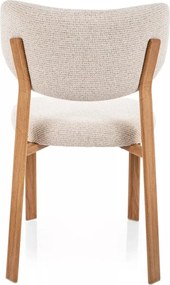 Scaun lemn tapitat Rin D 255 bej deschis/stejar - H79 cm