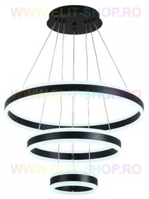 Lustra LED Cu Telecomanda, Elit's Esn1768/600-BK, 208W