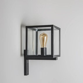 Lampă de perete exterioară pătrată industrială neagră IP23 - Rotterdam