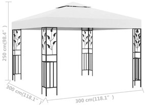 Pavilion de gradina, alb, 3 x 3 m, 180 g m   Alb