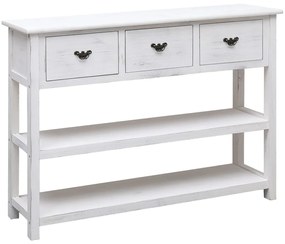 vidaXL Dulap, alb antichizat, 108x30x76 cm, lemn masiv de paulownia
