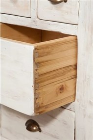 Banc de tamplar, L116 63 H90 cm, 4 sertare, alb antic, lemn masiv