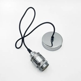 Lustră suspendată pe cablu FLO 1xE27/15W/230V crom lucios/abajur din sticlă transparentă