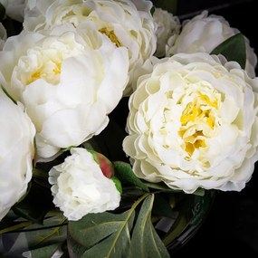 Aranjament floral elegant, design LUX ETERNITY ROUND PEONY WHITE