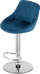OFERTA Scaun de bar albastru VELVET KAST II. calitate secundara