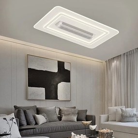 Lustră LED cu Ventilator Dreptunghiulara, Alb