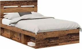 vidaXL Cadru de pat Lemn vechi 120 x 200 cm Lemn de pin masiv