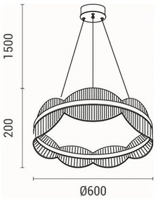 Lustră LED pe cablu LED/60W/230V 3000K