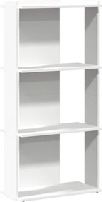 vidaXL Bibliotecă cu 3 niveluri, alb, 60x30x120 cm, lemn de prelucrare