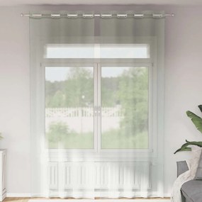 vidaXL Perdele Voile cu Oelii 2 buc Gri deschis 140x260 cm
