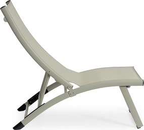 Șezlong de grădină taupe din metal Taylor – Bizzotto